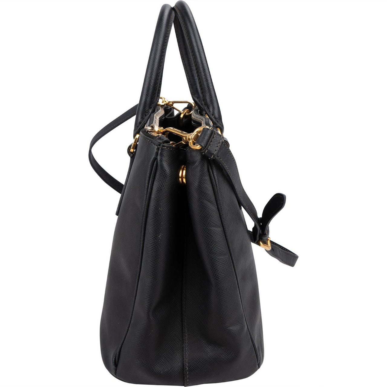 Prada Black Saffiano Leather Galleria Handbag Zwart