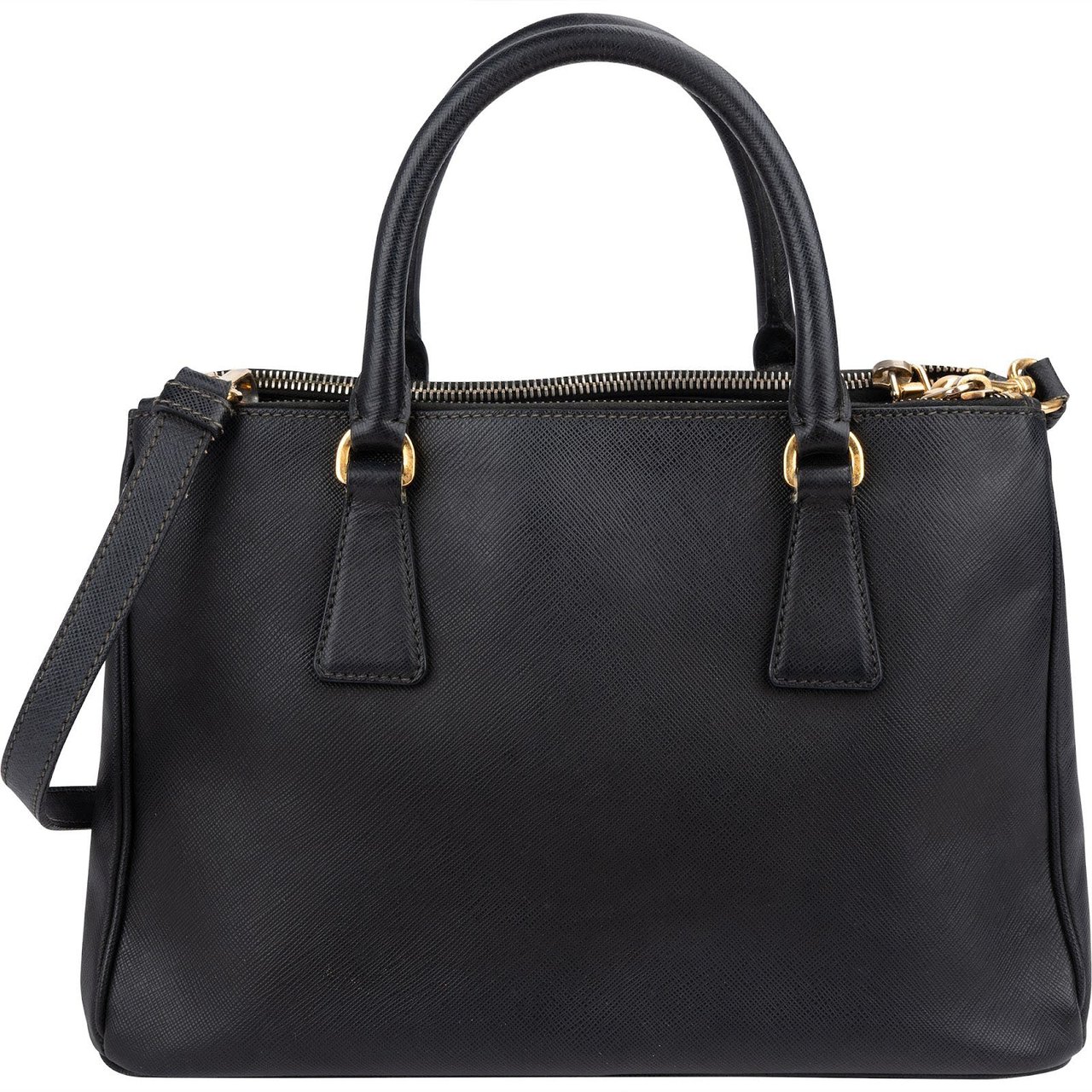 Prada Black Saffiano Leather Galleria Handbag Zwart