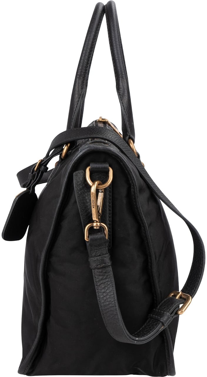 Prada Tessuto Jacquard Ricamo Tote Handbag Zwart