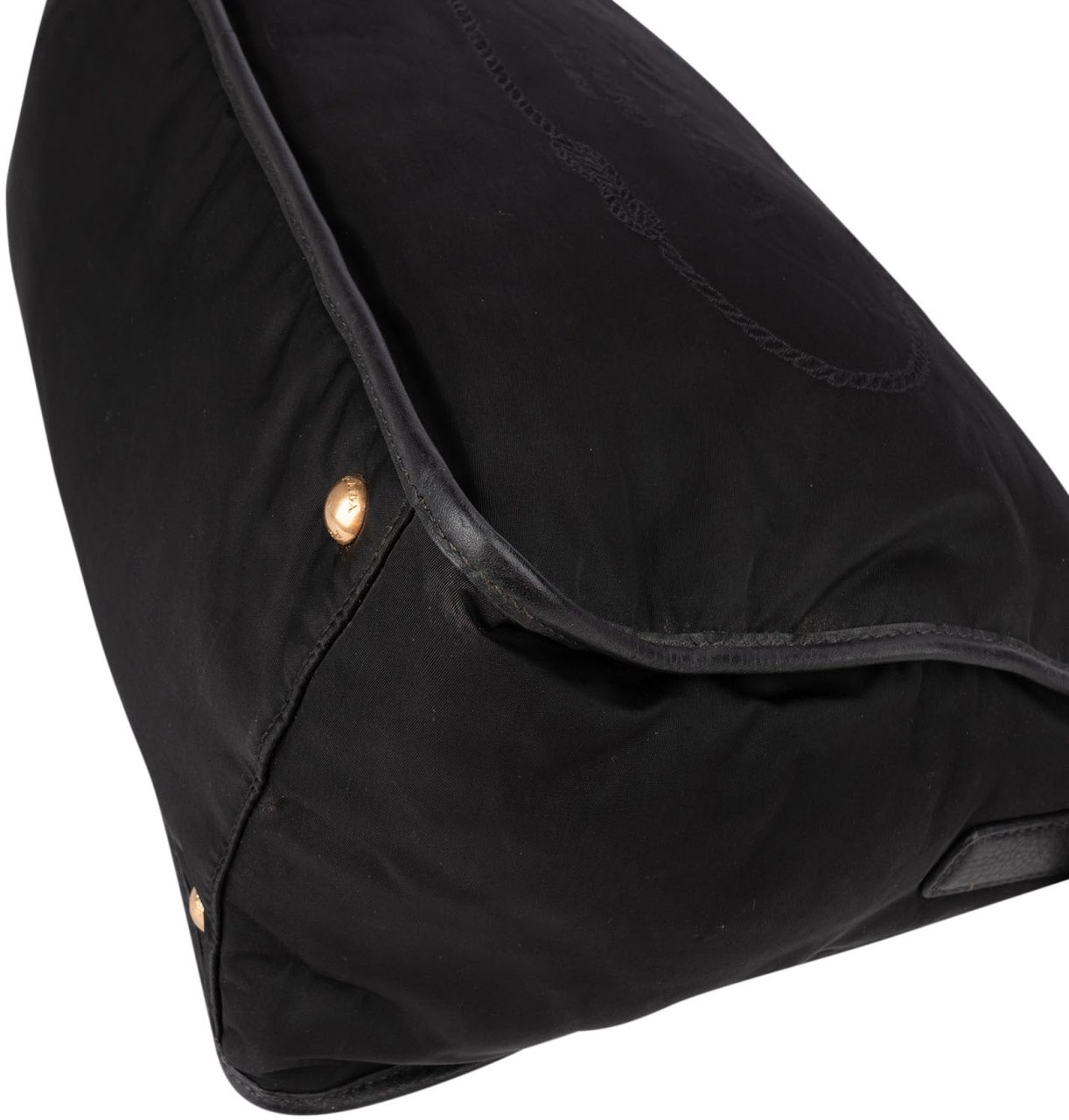 Prada Tessuto Jacquard Ricamo Tote Handbag Zwart