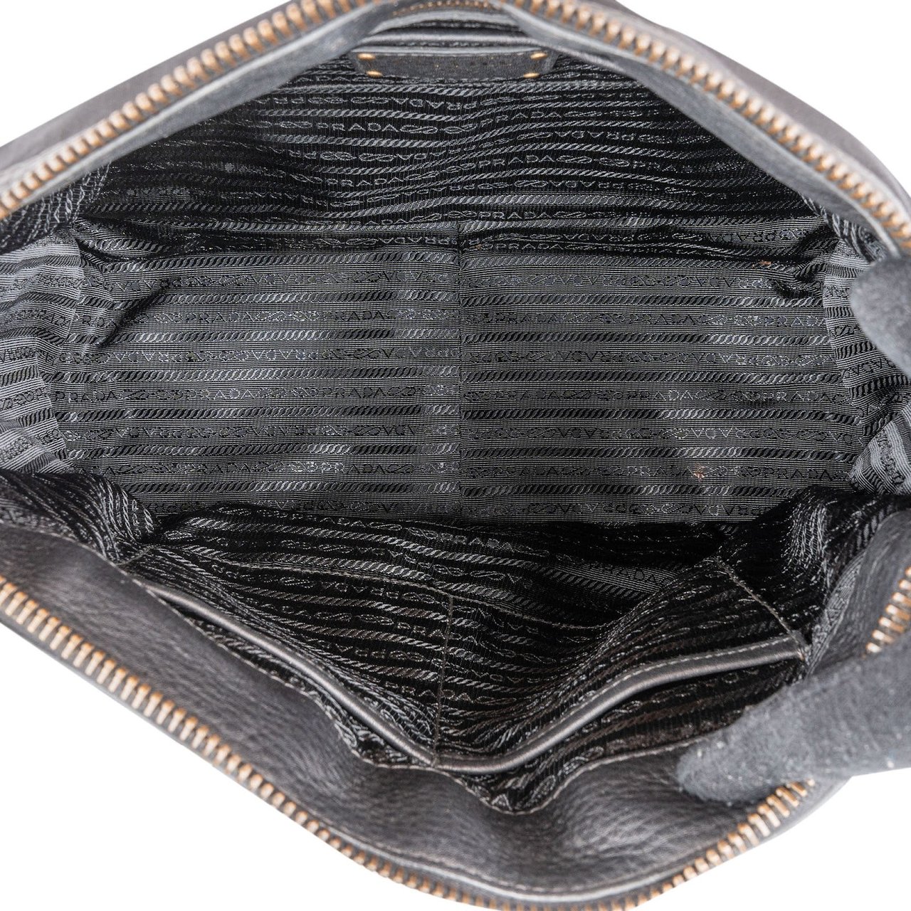 Prada Tessuto Jacquard Ricamo Tote Handbag Zwart