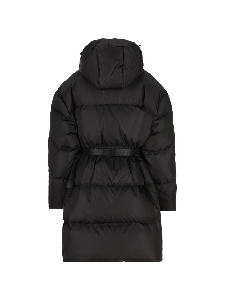 Prada Black Quilted Puffer Coat With High Collar Zwart