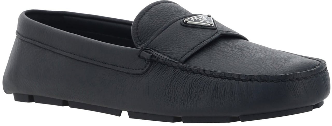 Prada Prada Drive Leather Loafers Zwart
