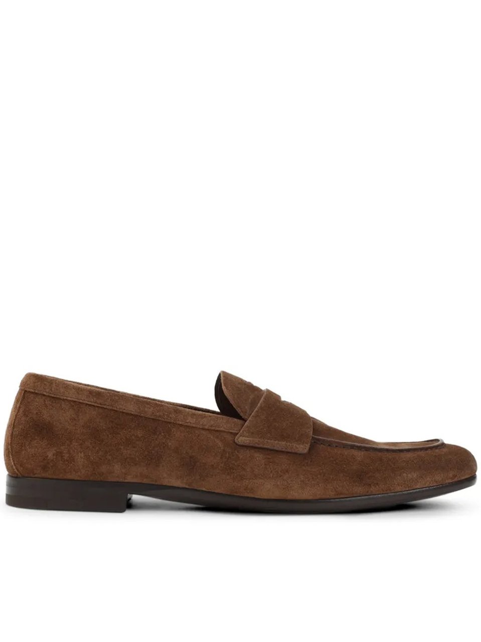 Prada Brown Mocassini Suede Penny Loafers Zwart