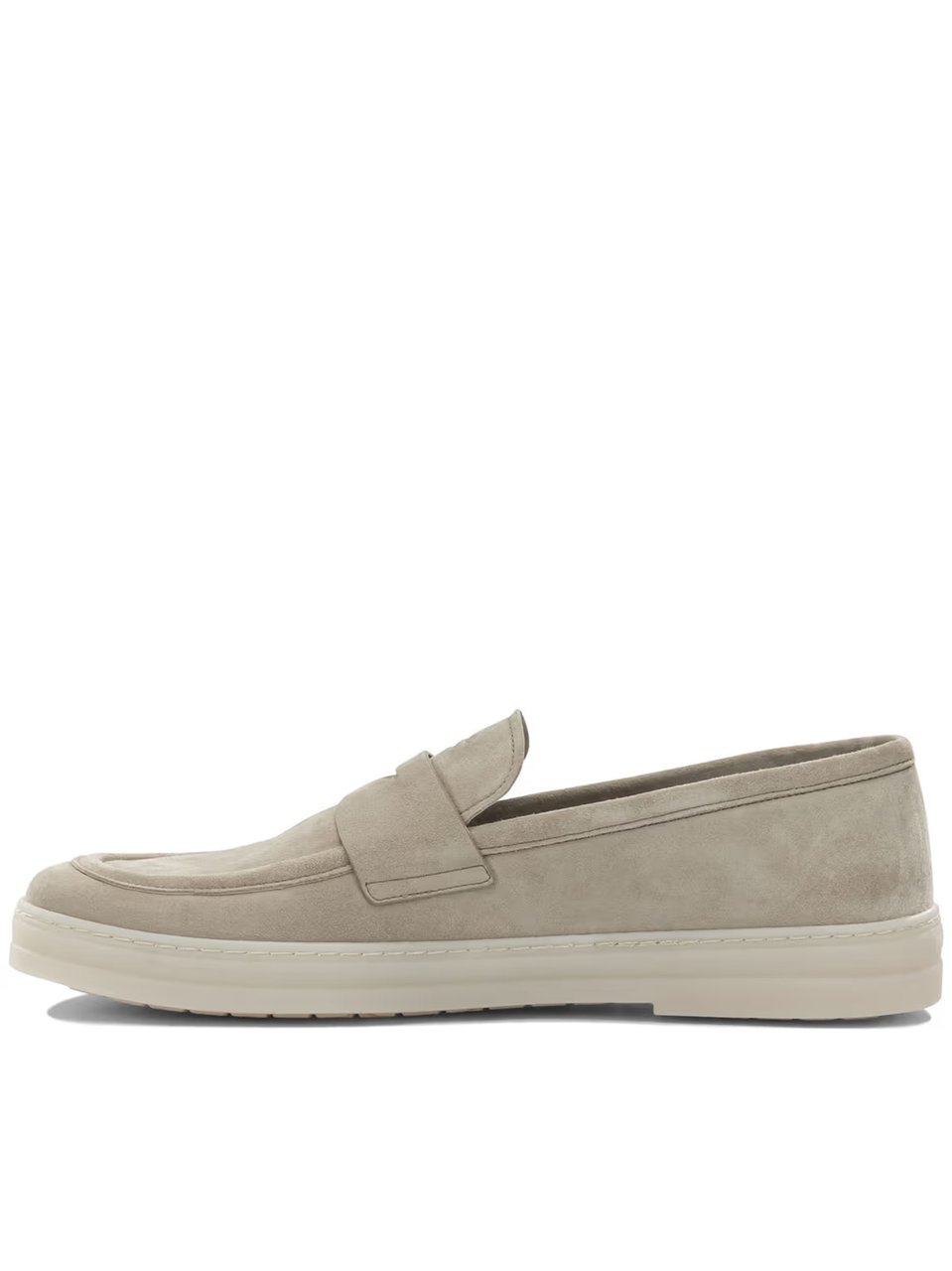 Prada Neutral Mocassini Minimalist Suede Loafers Neutraal