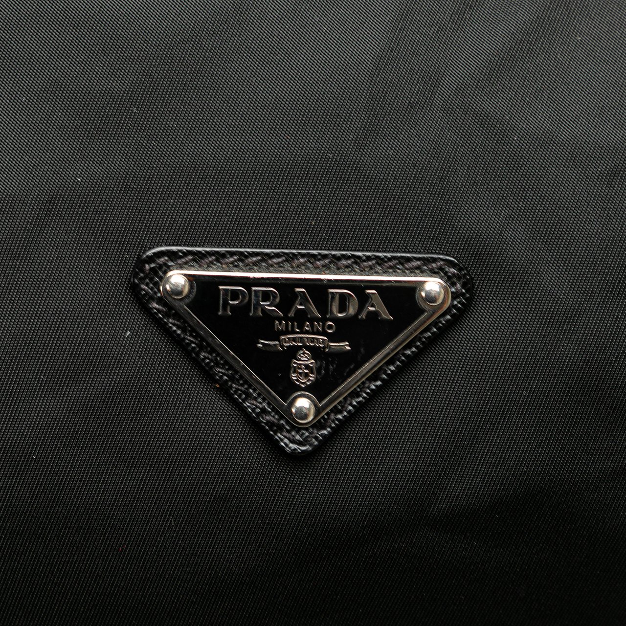 Prada Saffiano Trimmed Tessuto Handbag Zwart