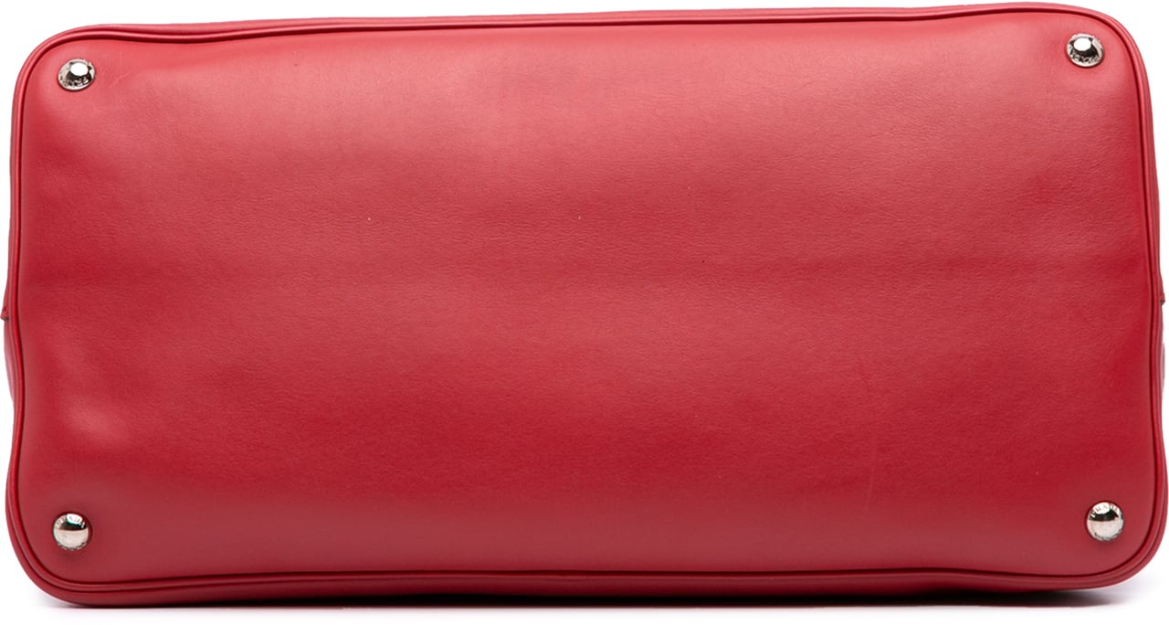 Prada Large City Calf Double Satchel Rood