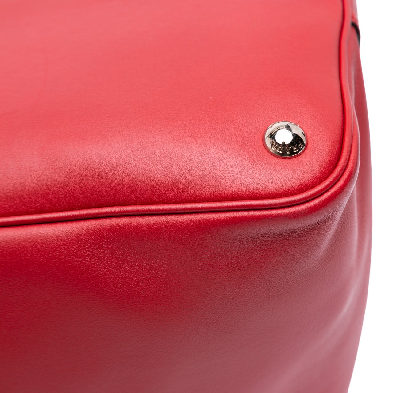 Prada Large City Calf Double Satchel Rood