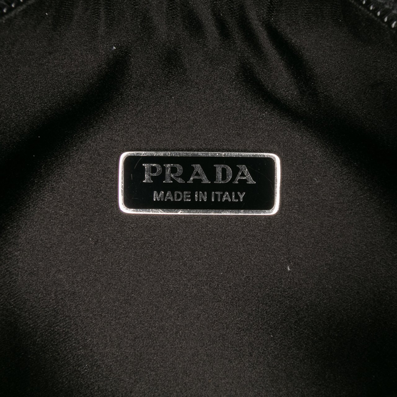 Prada Mini Satin Crystal Re Edition 2000 Shoulder Bag Zwart