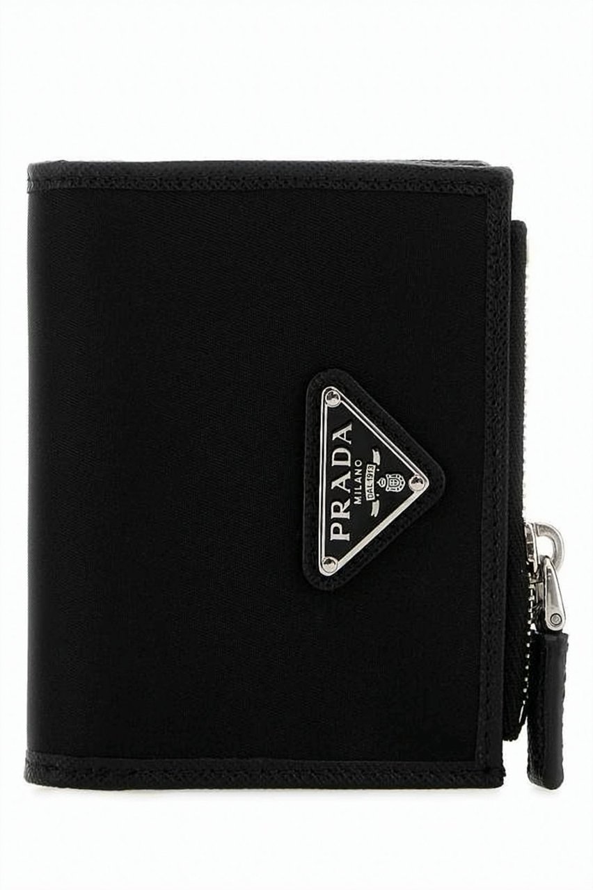 Prada Compact Bifold Nylon Wallet Zwart