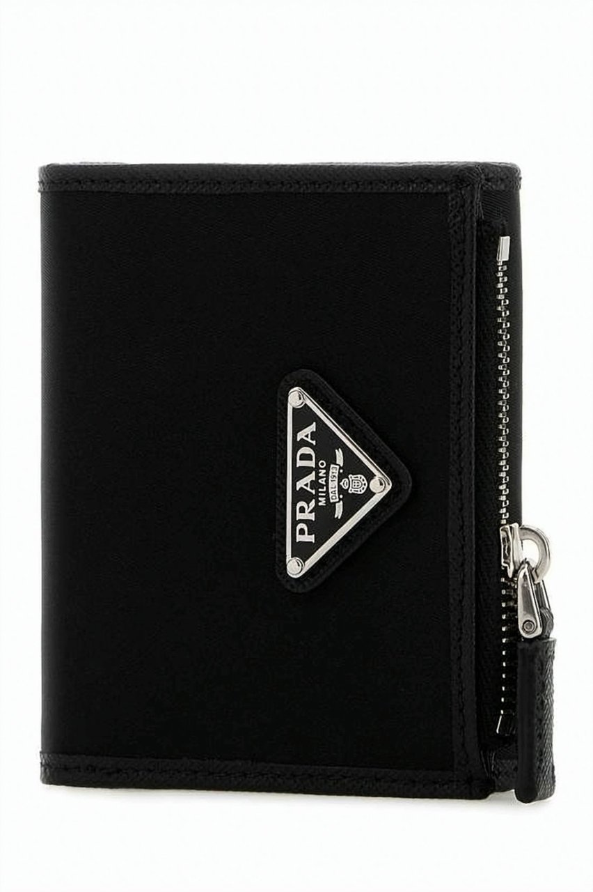 Prada Compact Bifold Nylon Wallet Zwart