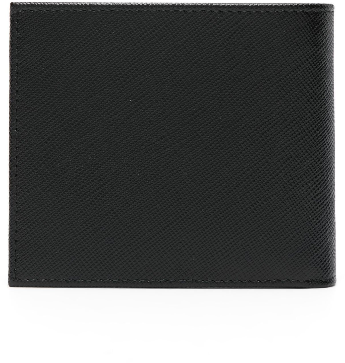 Prada Black Saffiano Leather Bifold Wallet Zwart