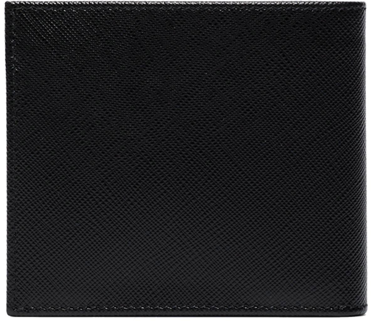 Prada Black Portafoglio Saffiano Leather Bill Wallet Zwart