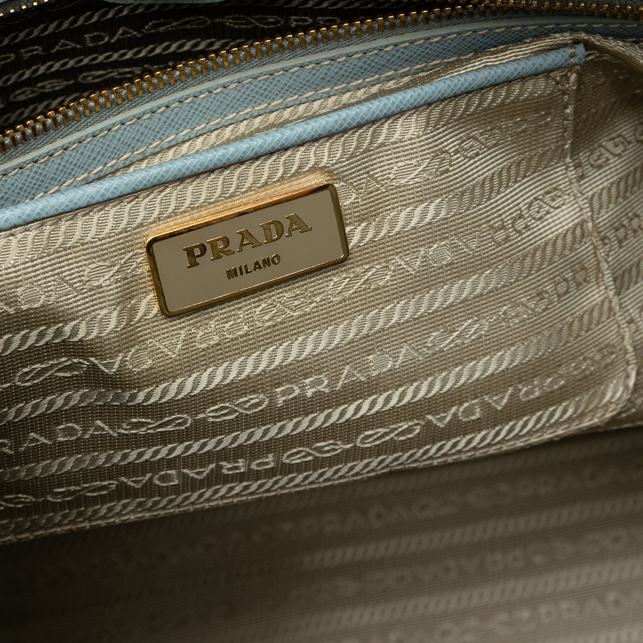 Prada Large Saffiano Lux Galleria Satchel Blauw