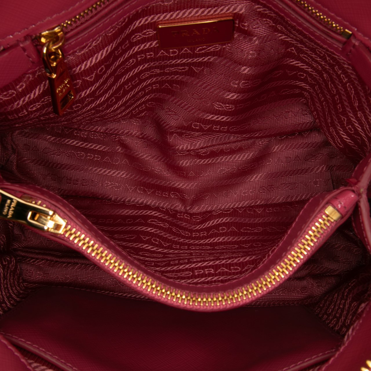 Prada Small Saffiano Vernice Promenade Satchel Roze