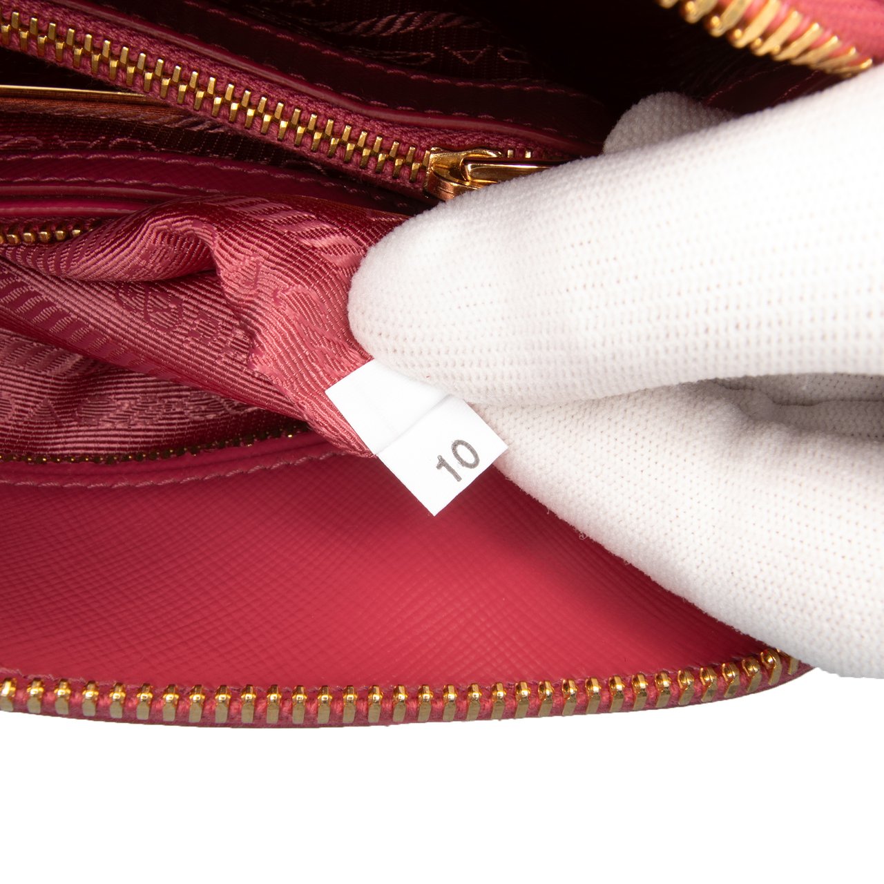 Prada Small Saffiano Vernice Promenade Satchel Roze