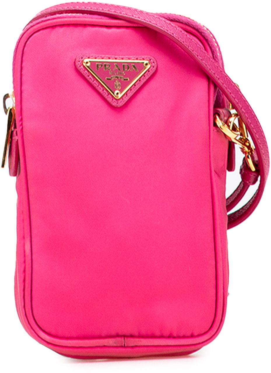 Prada Tessuto Double Zip Phone Case Roze