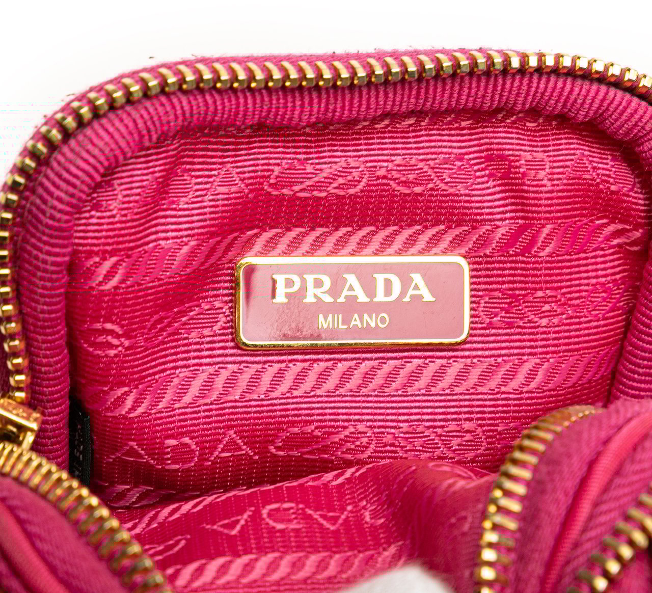 Prada Tessuto Double Zip Phone Case Roze