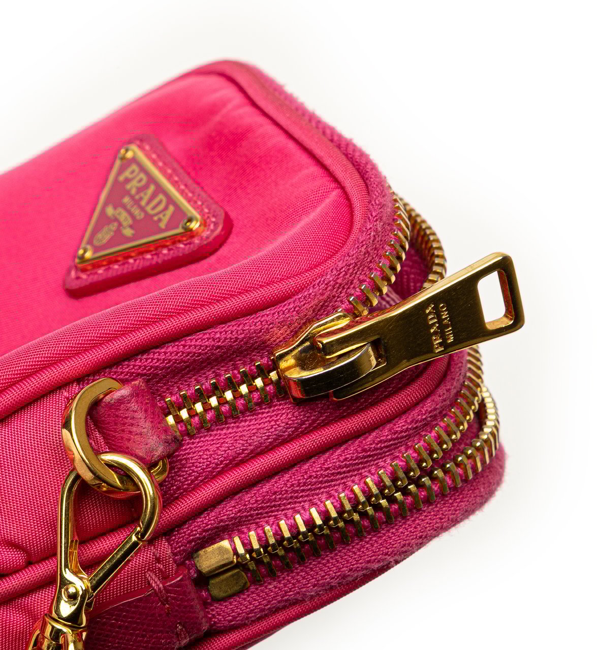 Prada Tessuto Double Zip Phone Case Roze