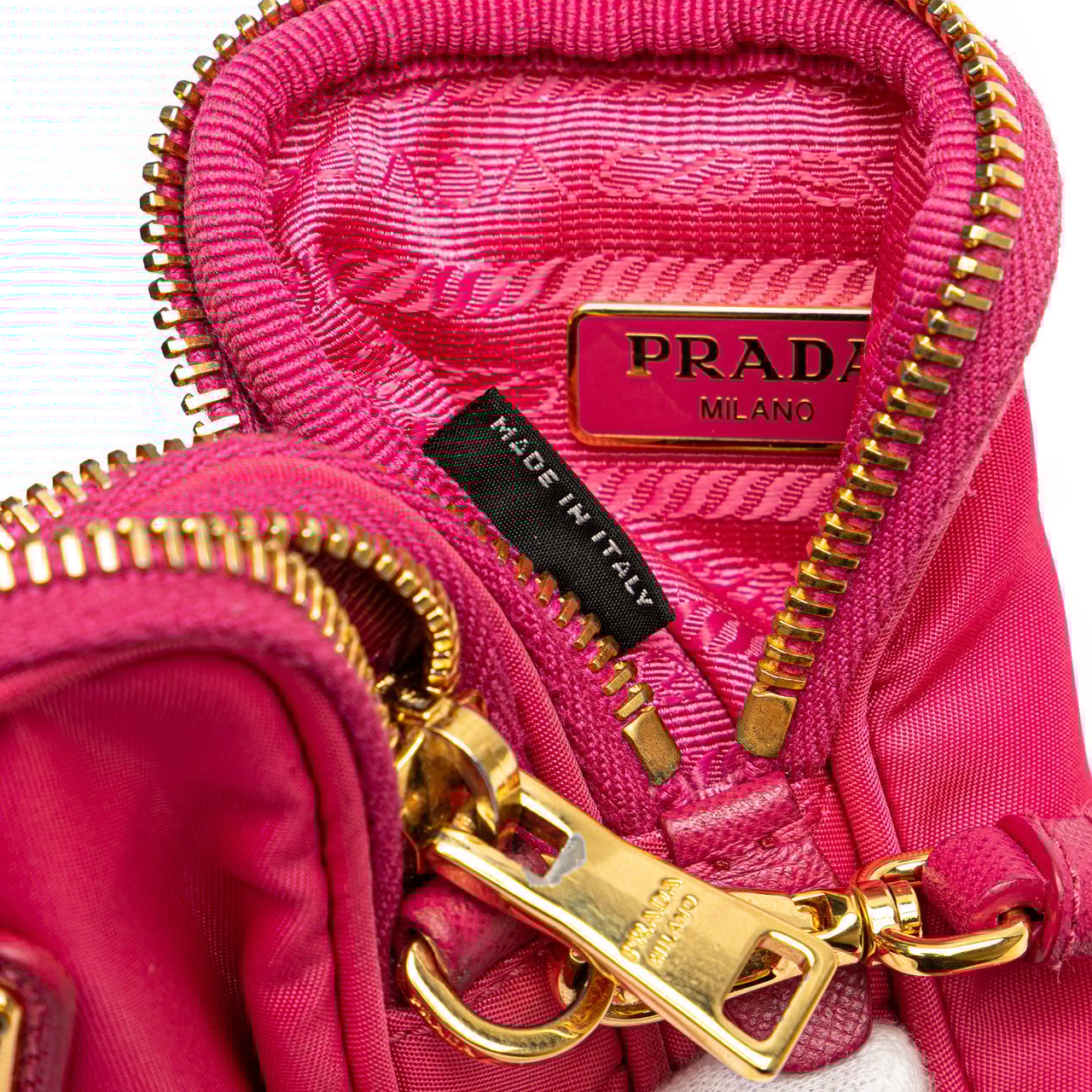 Prada Tessuto Double Zip Phone Case Roze