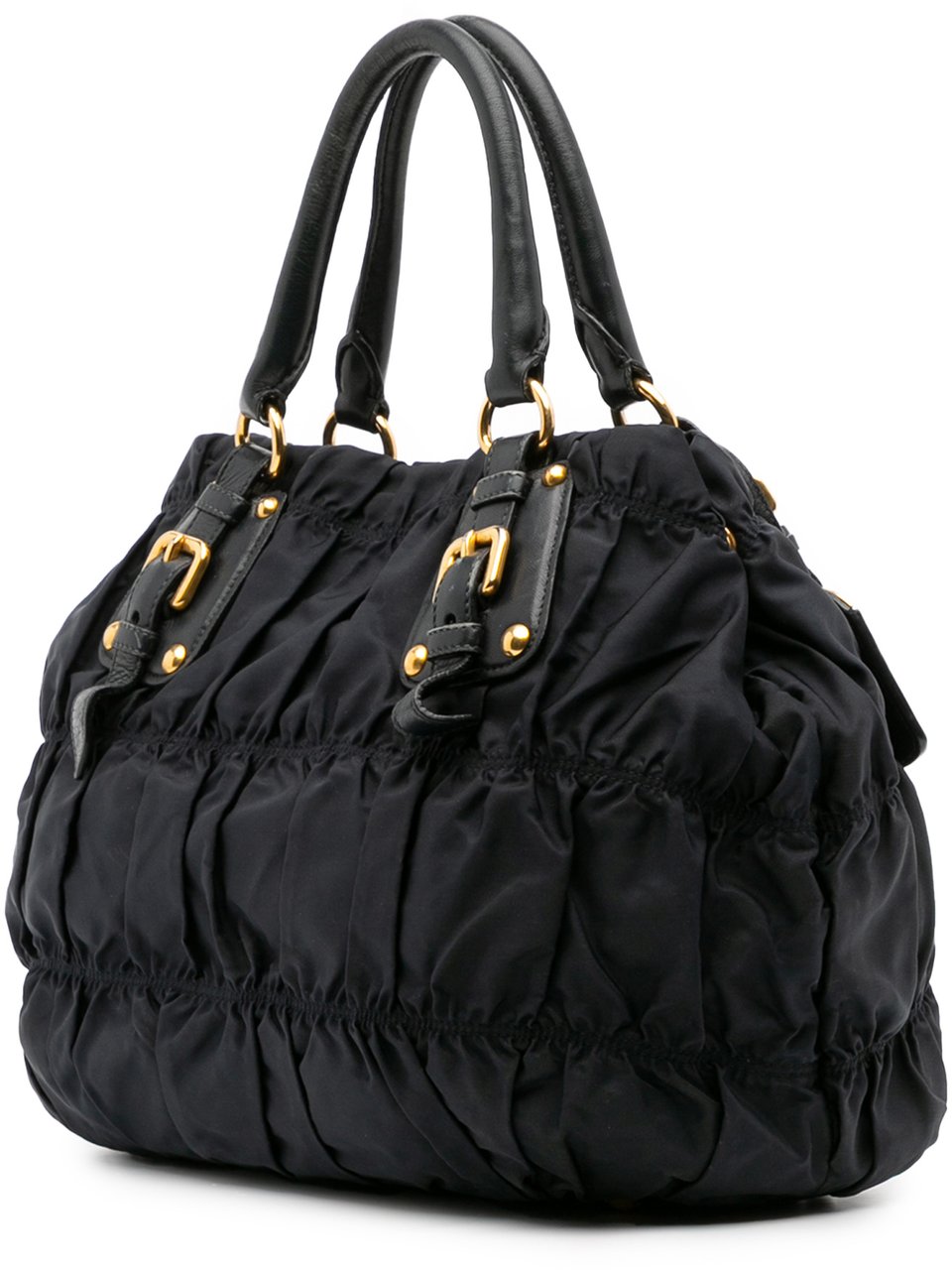 Prada Tessuto Gaufre Satchel Zwart