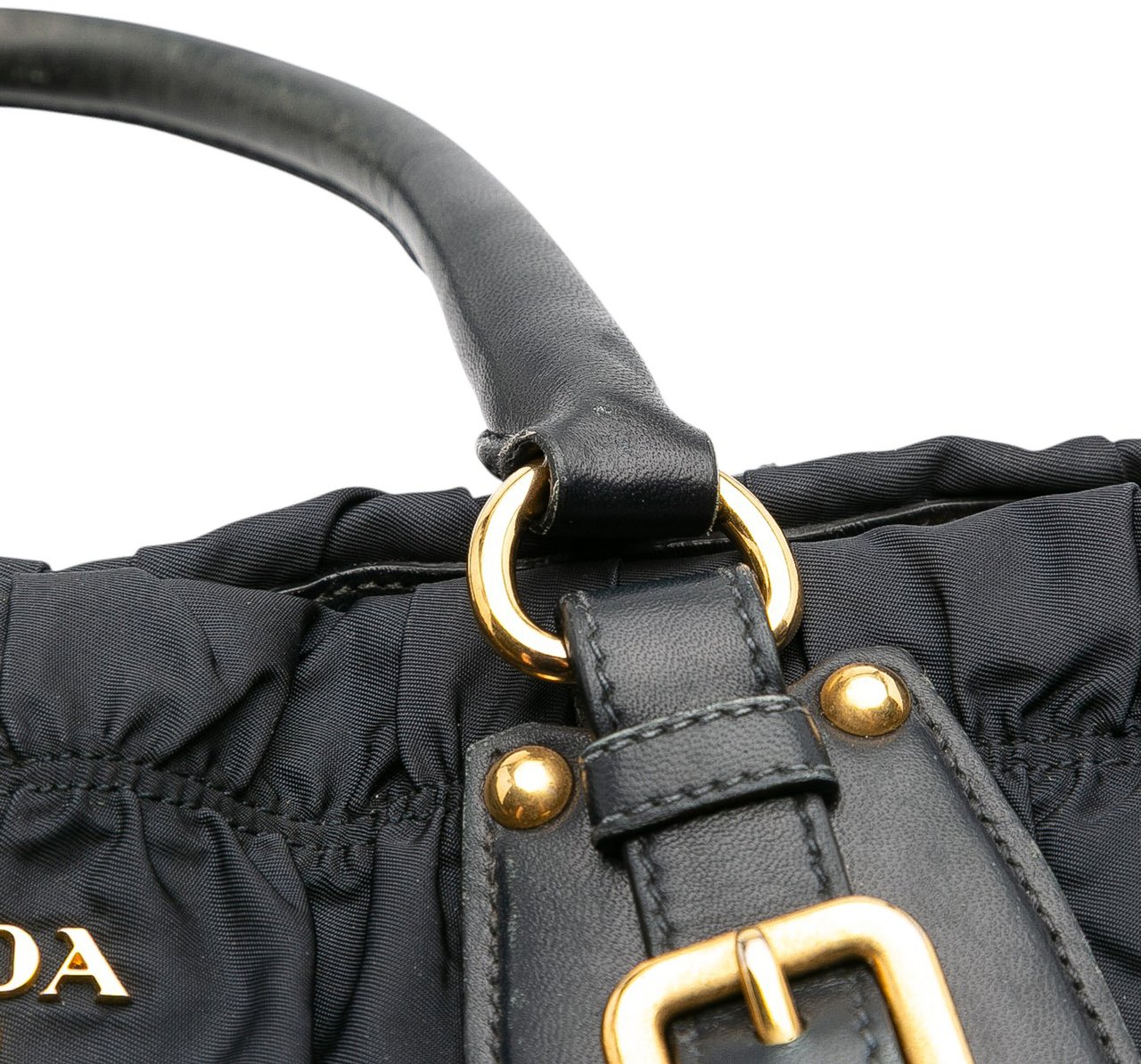 Prada Tessuto Gaufre Satchel Zwart
