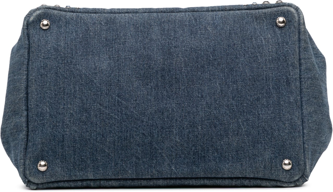 Prada Denim Canapa Bijoux Satchel Blauw