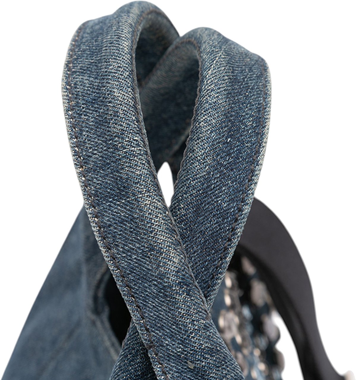 Prada Denim Canapa Bijoux Satchel Blauw