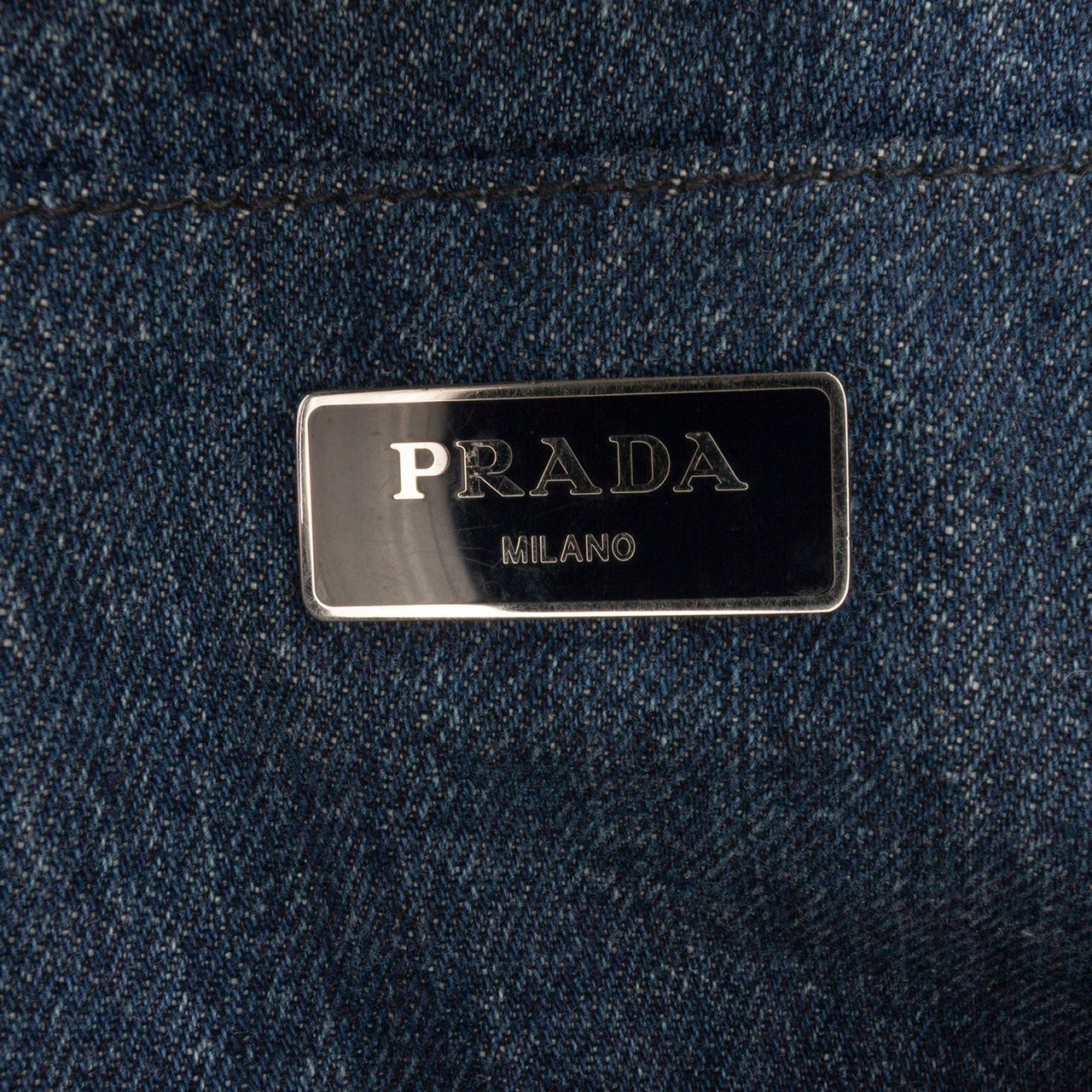 Prada Denim Canapa Bijoux Satchel Blauw