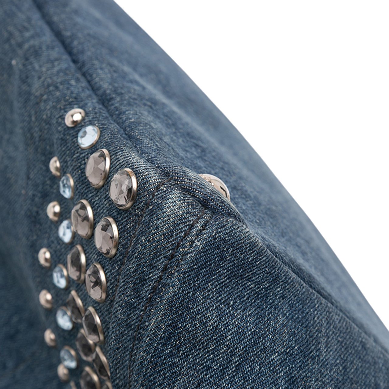 Prada Denim Canapa Bijoux Satchel Blauw