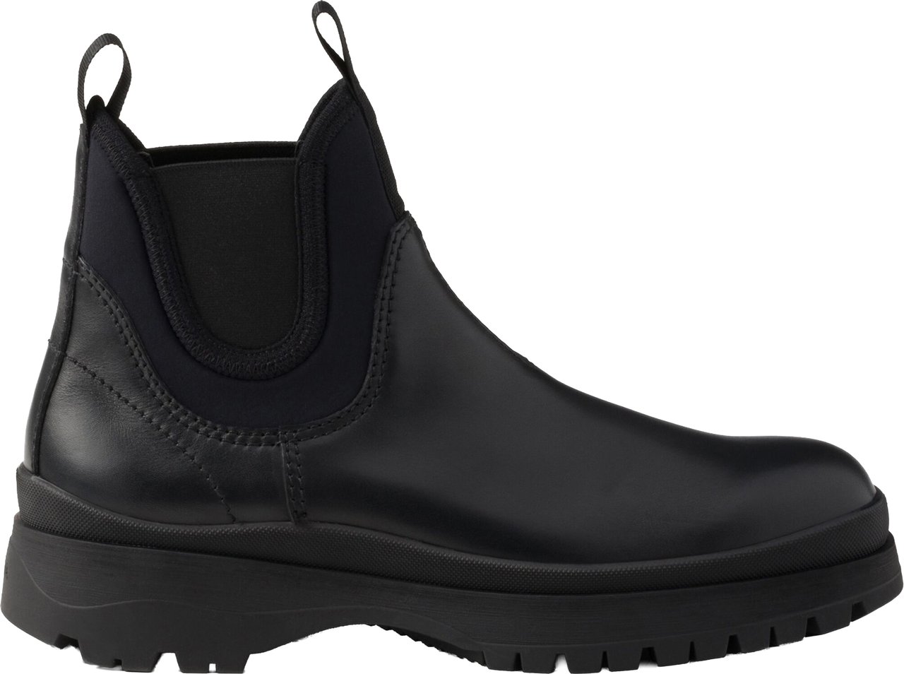 Prada Black Brixxen Leather Chelsea Boots Zwart