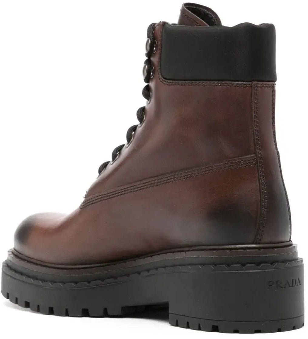 Prada Prada Leather Boots Bruin
