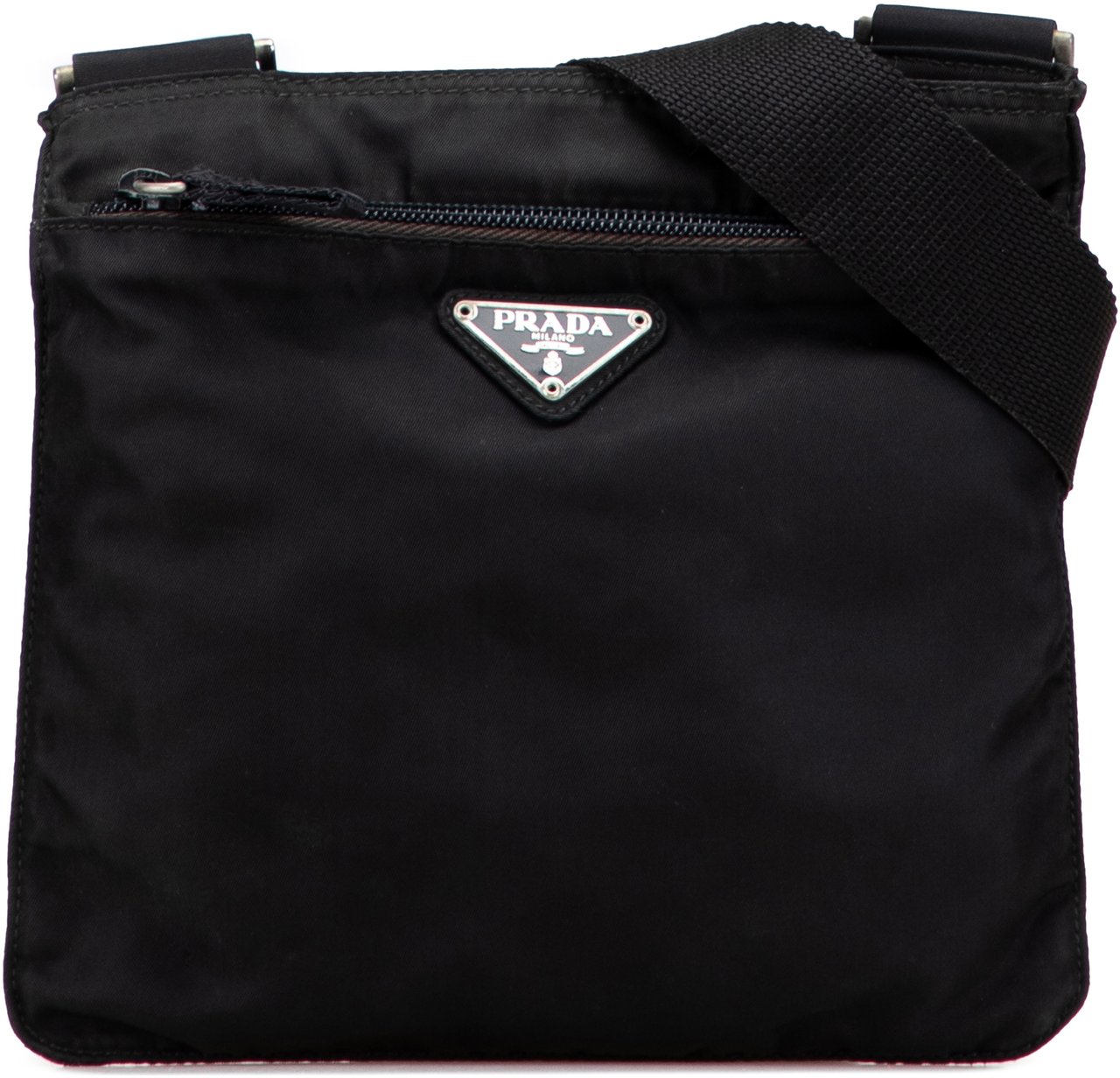 Prada Tessuto Zip Top Crossbody Zwart