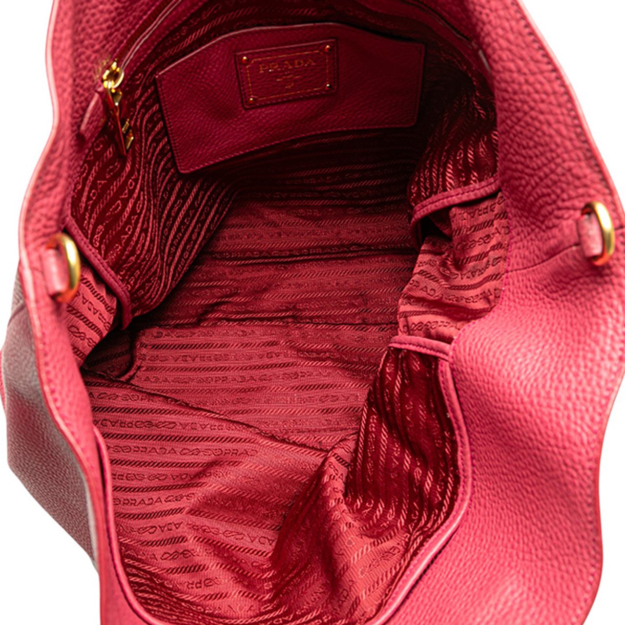 Prada Vitello Daino Open Convertible Tote Roze