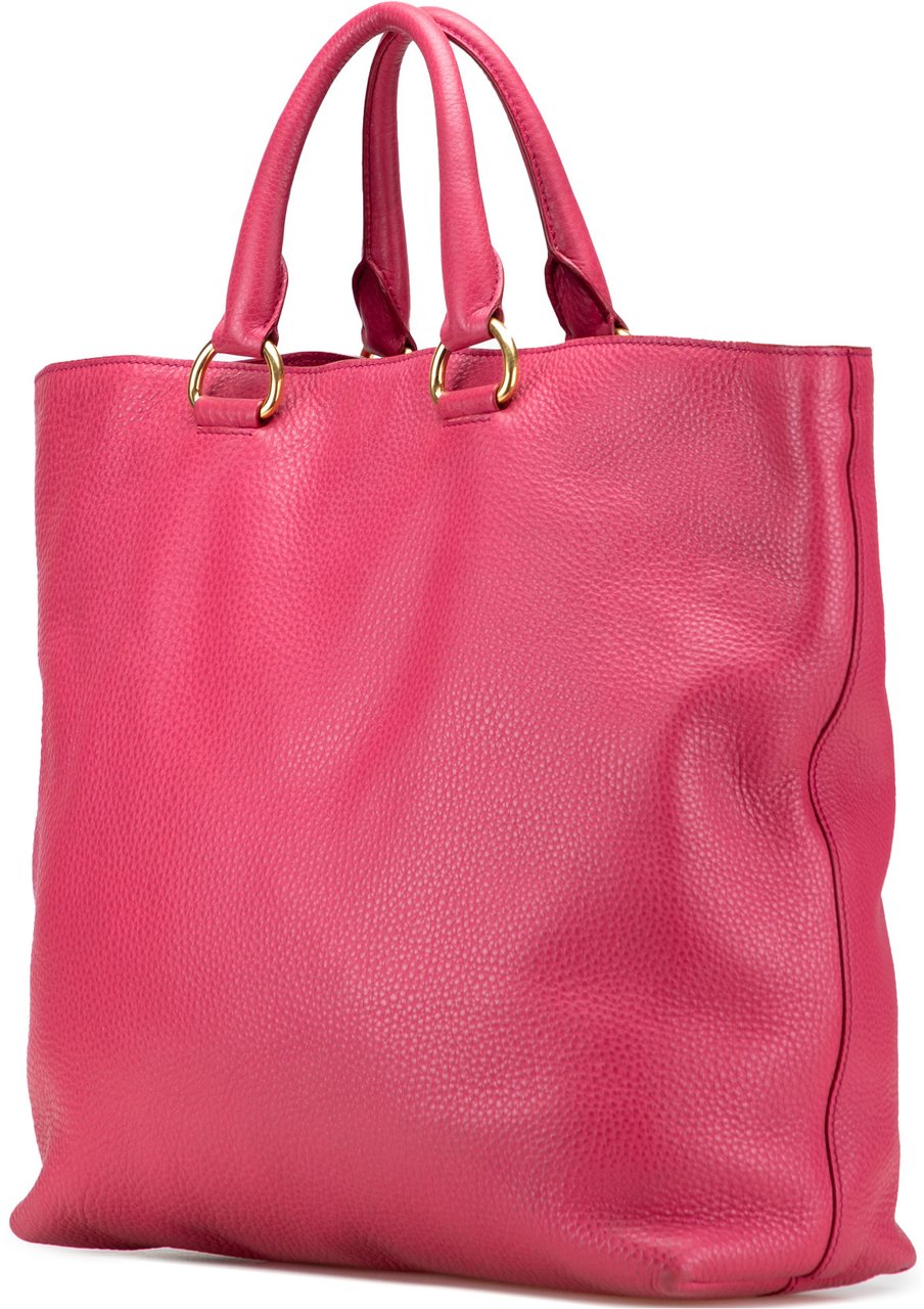 Prada Vitello Daino Open Convertible Tote Roze
