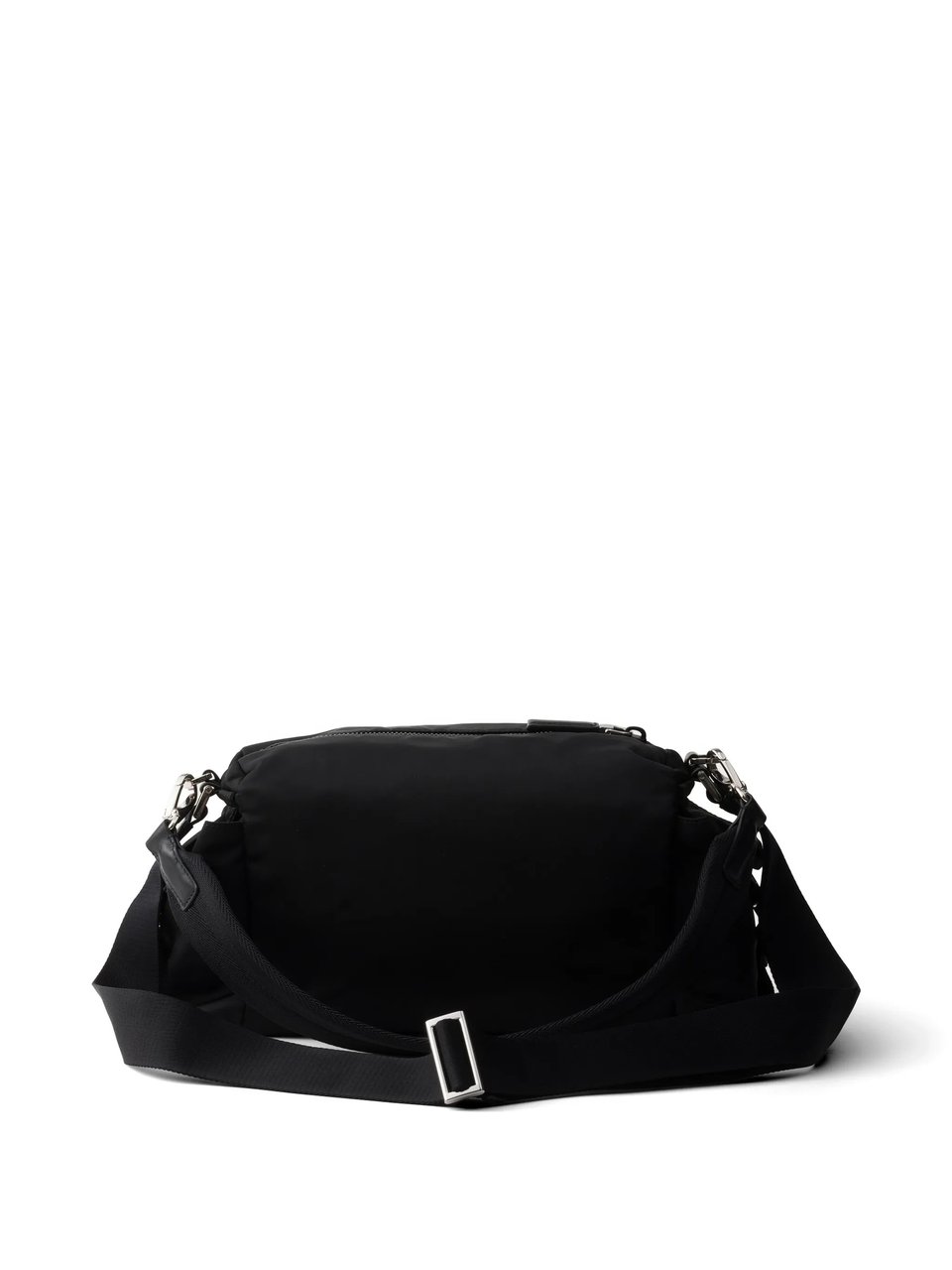 Prada Rectangular Shoulder Bag in Smooth Re-Nylon with Adjustable Strap Zwart
