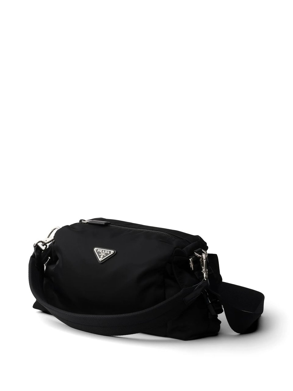Prada Rectangular Shoulder Bag in Smooth Re-Nylon with Adjustable Strap Zwart