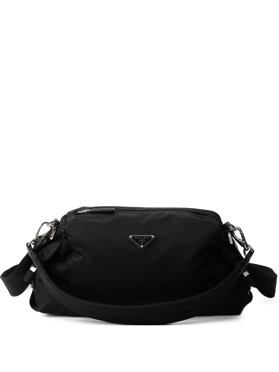 Prada Rectangular Shoulder Bag in Smooth Re-Nylon with Adjustable Strap Zwart