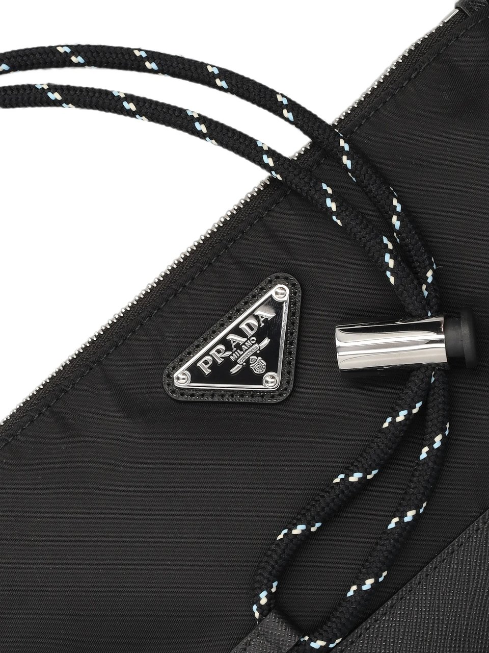 Prada Rectangular Crossbody Bag With Zip Closure And Detachable Cord Strap Zwart