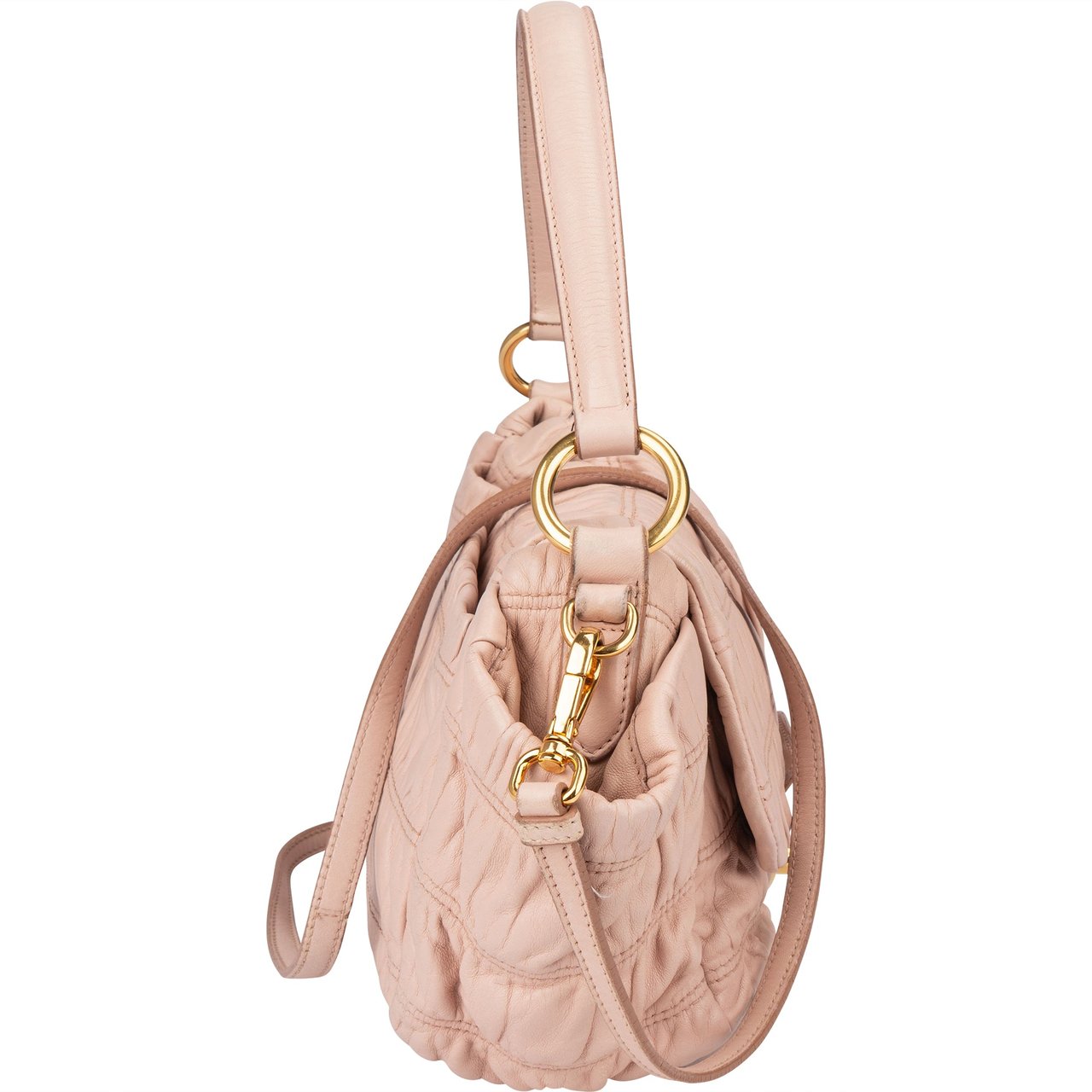 Prada Prada Quilted Leather City Crossbody Bag Roze