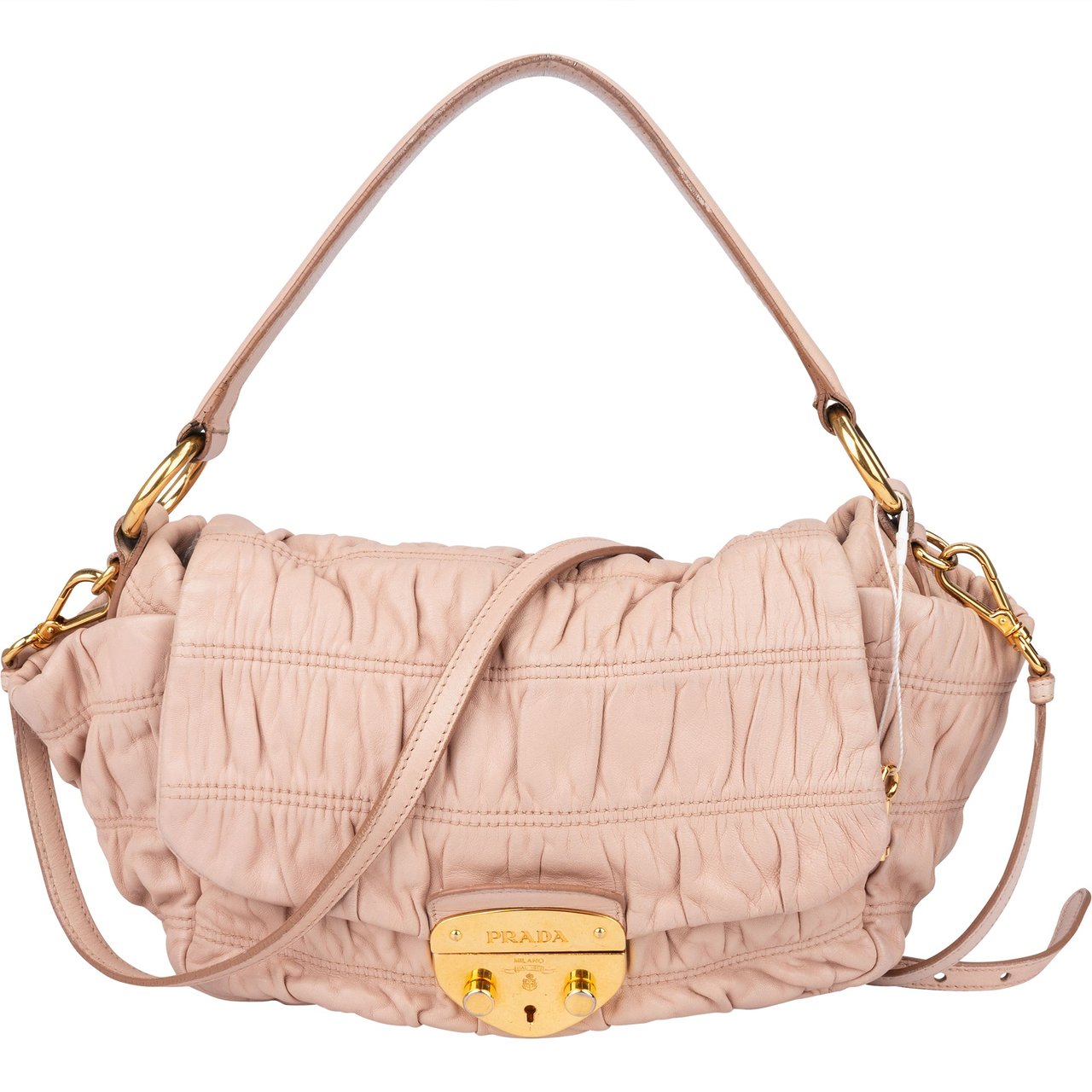 Prada Prada Quilted Leather City Crossbody Bag Roze