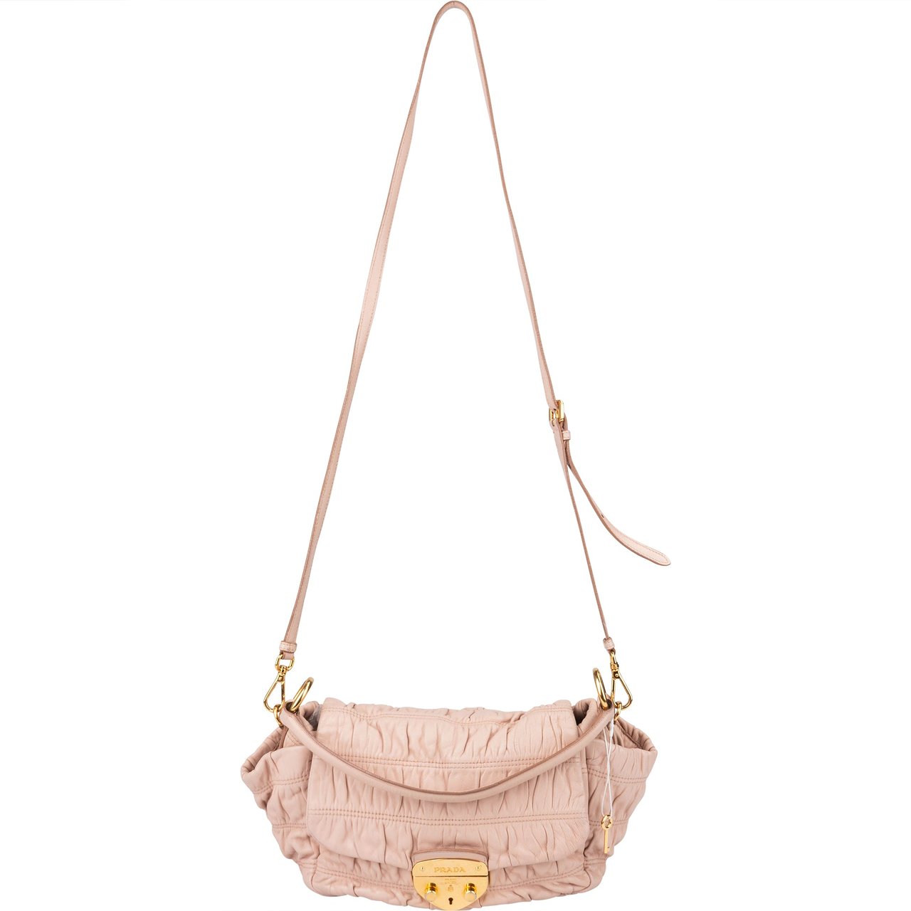 Prada Prada Quilted Leather City Crossbody Bag Roze