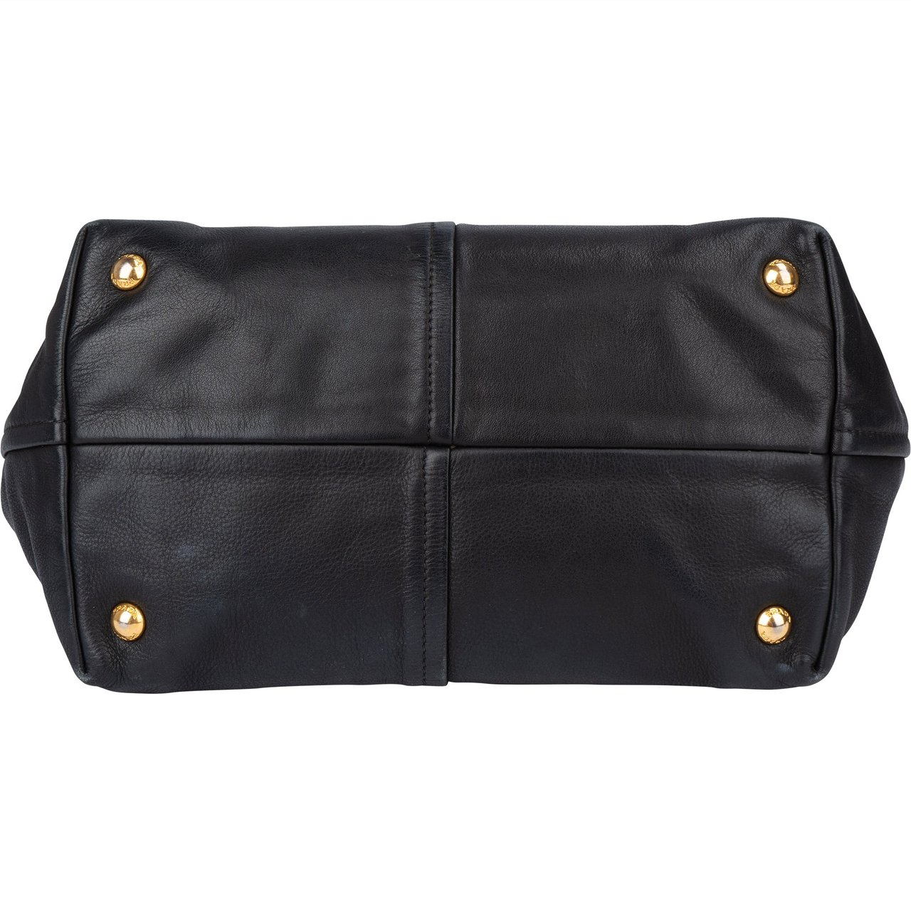 Prada Prada Black Calf Leather City Handbag Zwart