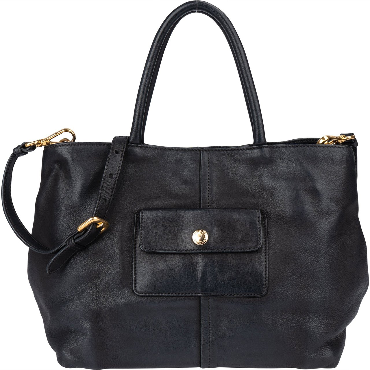 Prada Black Calf Leather City Handbag Zwart