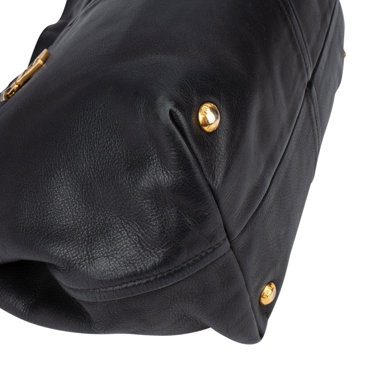 Prada Prada Black Calf Leather City Handbag Zwart