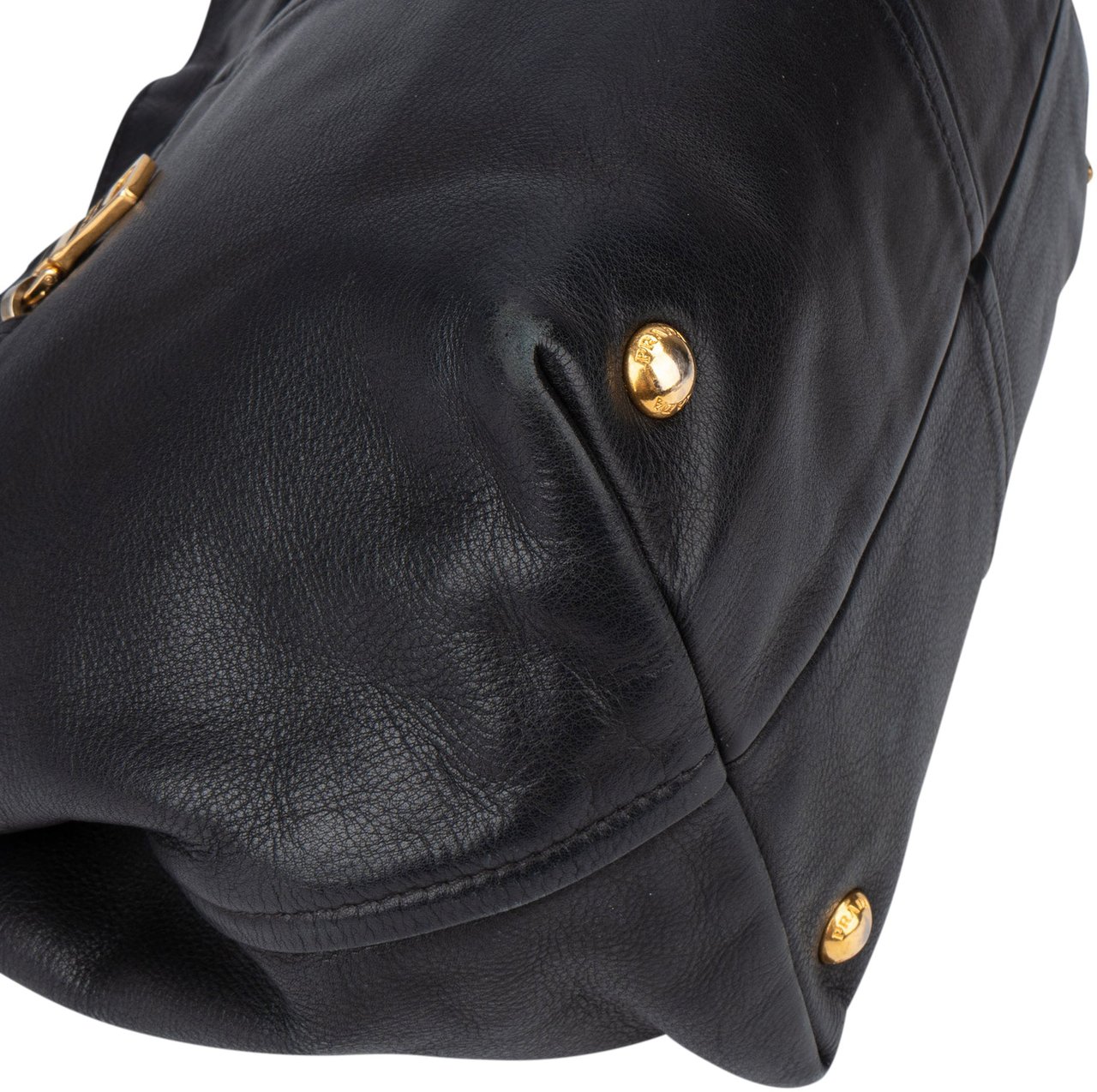 Prada Black Calf Leather City Handbag Zwart