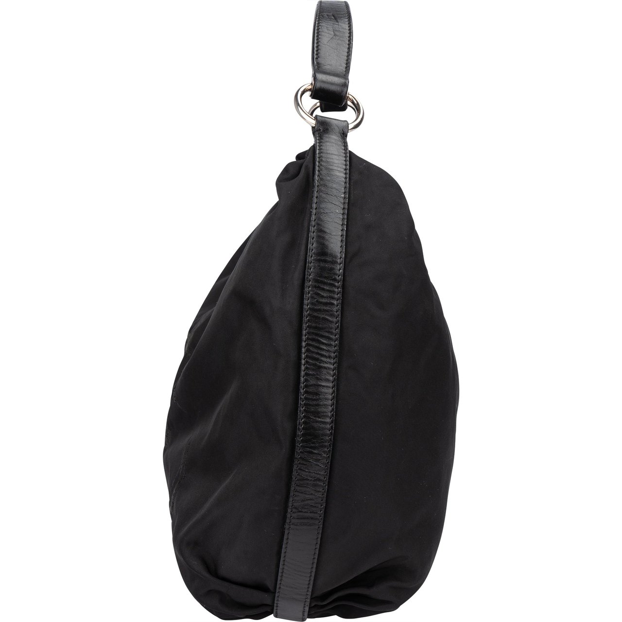 Prada Prada Nylon Oblique Hobo Bag Zwart