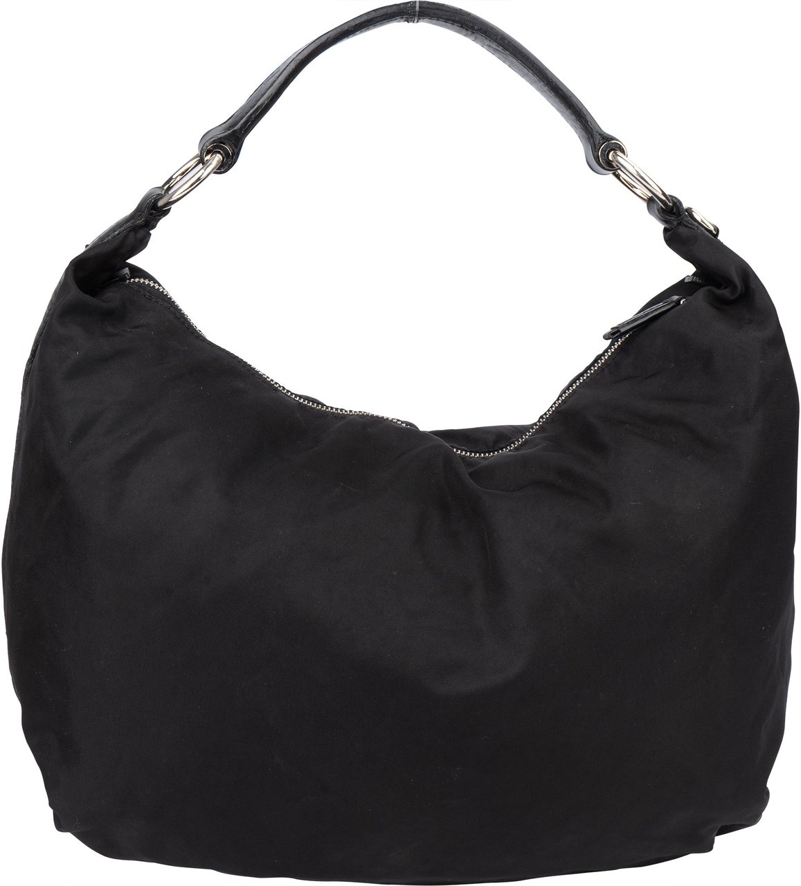 Prada Nylon Oblique Hobo Bag Zwart