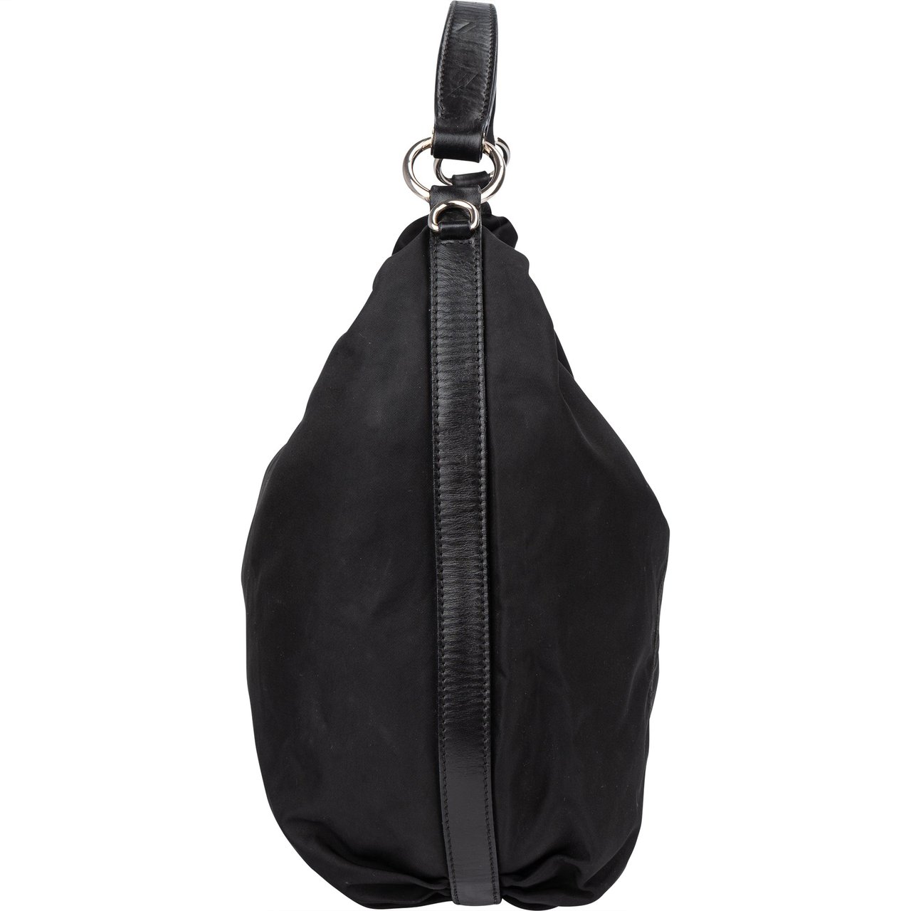 Prada Nylon Oblique Hobo Bag Zwart