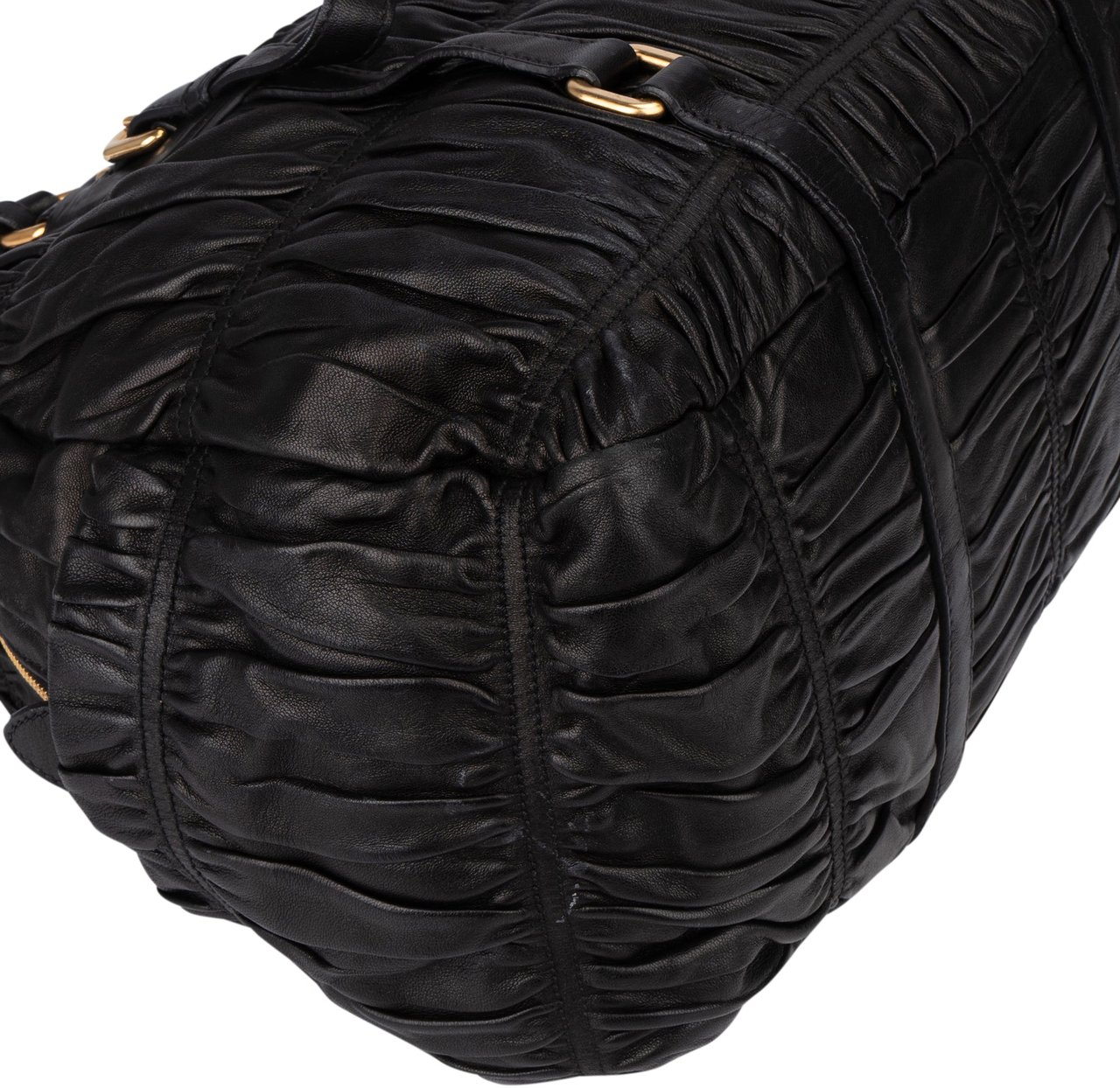 Prada Prada Quilted Leather City Handbag Zwart